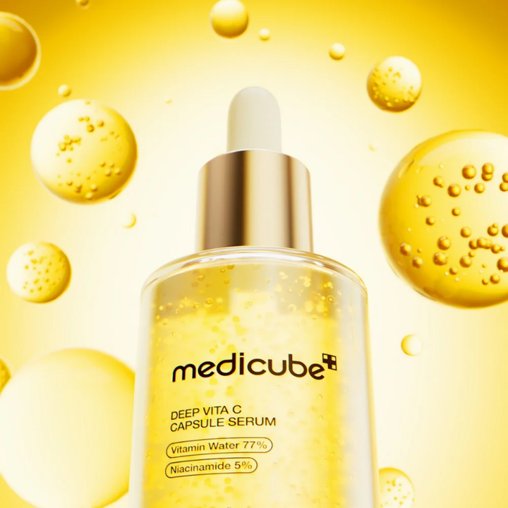 Medicube Deep Vita C Capsule Serum close-up with vitamin capsules