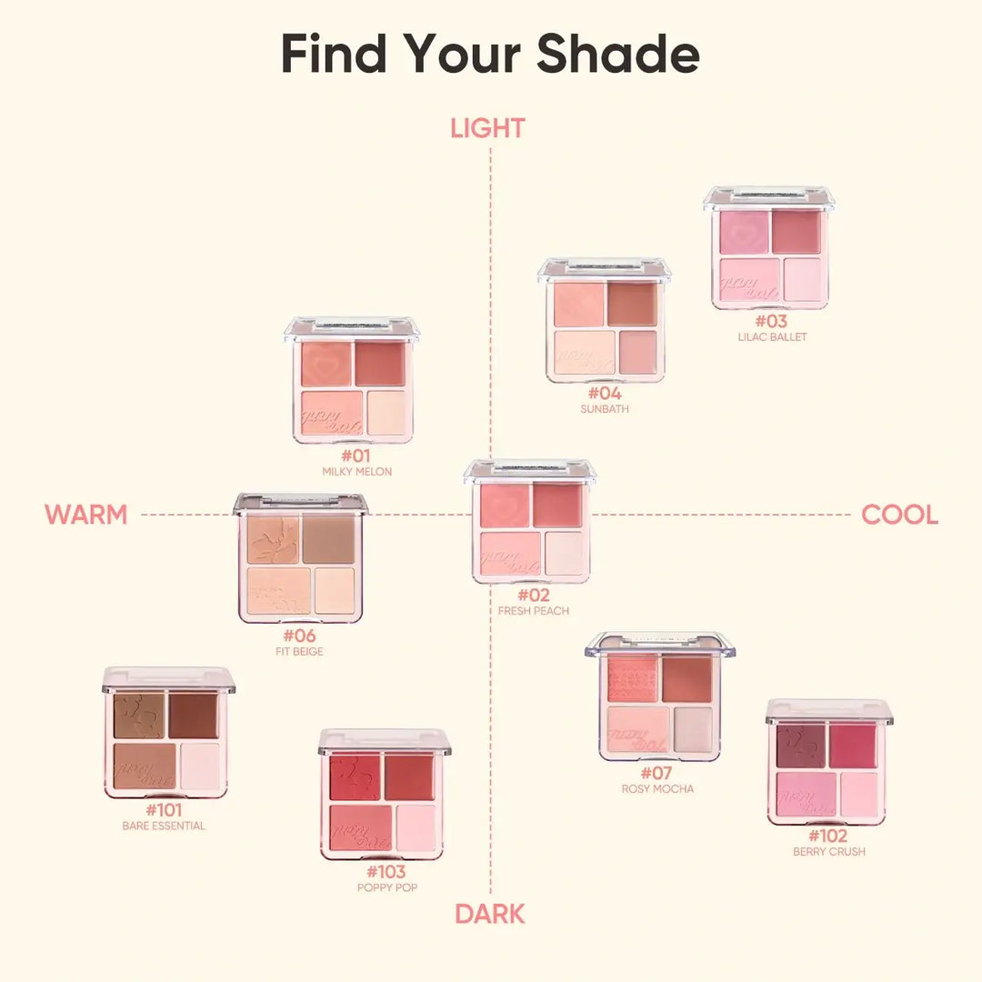 Judydoll 2 in 1 Blush Highlight Palette