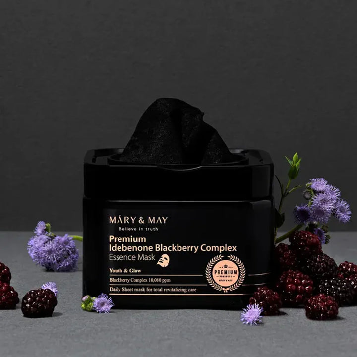 Mary&May Premium Idebenon Blackberry Complex Essence Mask  (20 sheets)