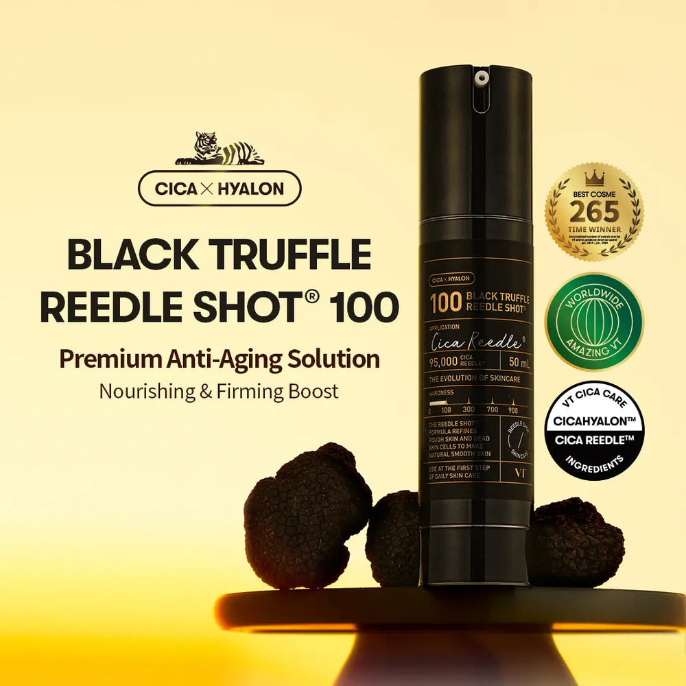 VT Black Truffle Reedle Shot 100 premium anti-aging serum with black truffles