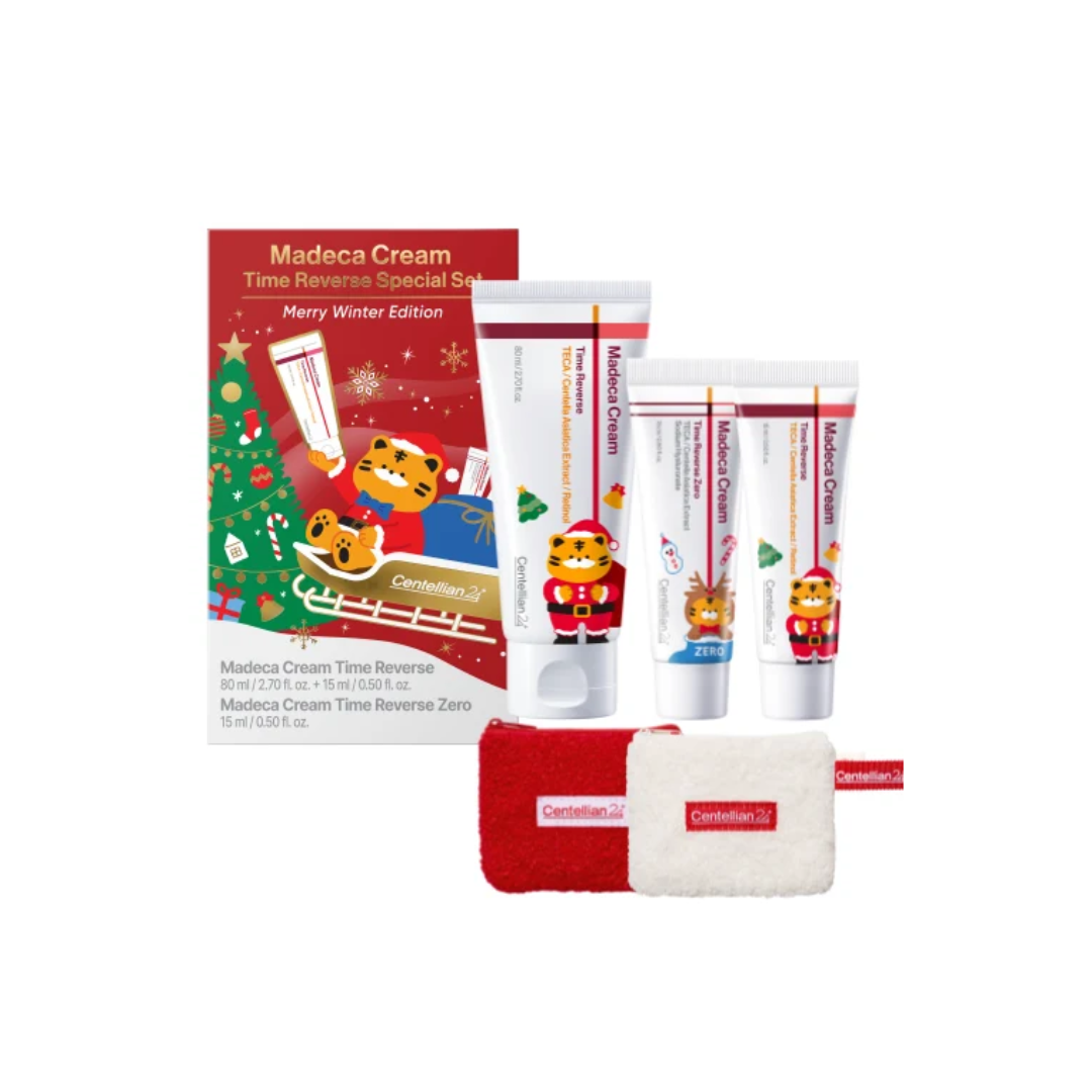 CENTELLIAN24 Madeca Cream Time Reverse Special Set Merry Winter full set with pouch on white background