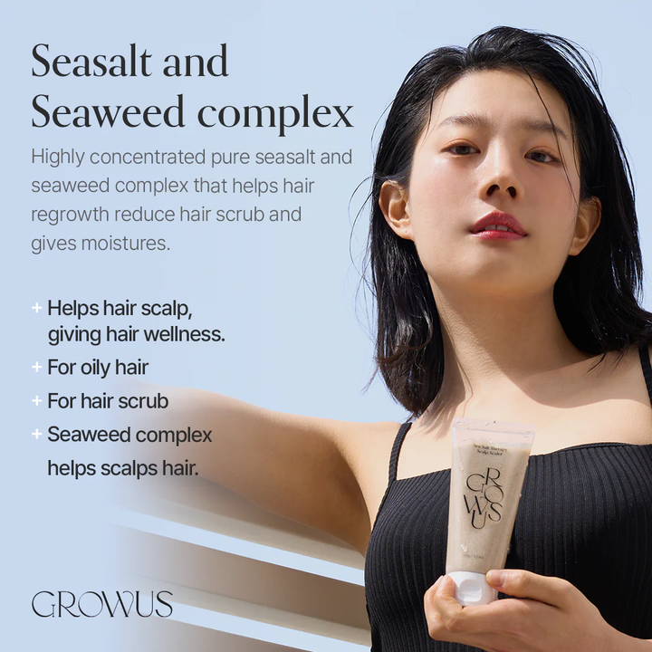 GROWUS Sea Salt Therapy Scalp Scaler - product infographic